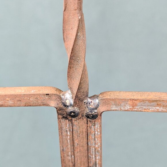 Vintage Wrought Iron Mug Holder  Metal Coffee Cup Stand Rustic 16" x 8" Holds 4 - Picture 8 of 16